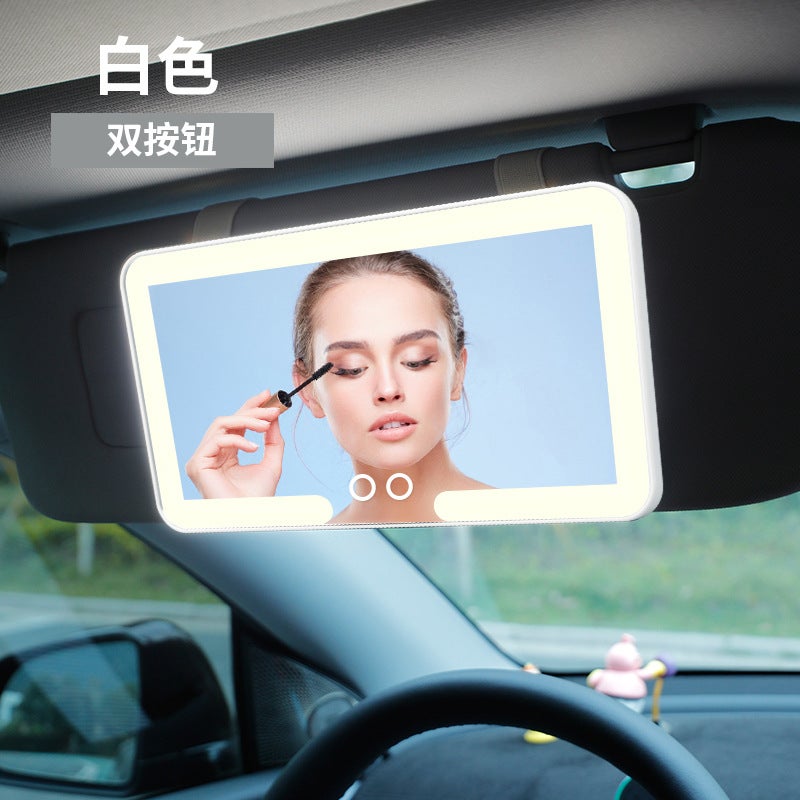 Car Sun Visor Cosmetic Mirror Led Tri-Color Light Car Interior Supplies Hd Mirror With Light Car Dressing Makeup - Image 1